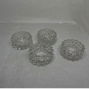 Vintage Cut Glass Open Salt Cellars Individual Salt Dip Dishes 1.5” Set of 4